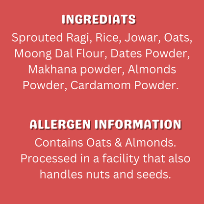 Sprouted Ragi, Oats & Almond Mix Cereal For Kids